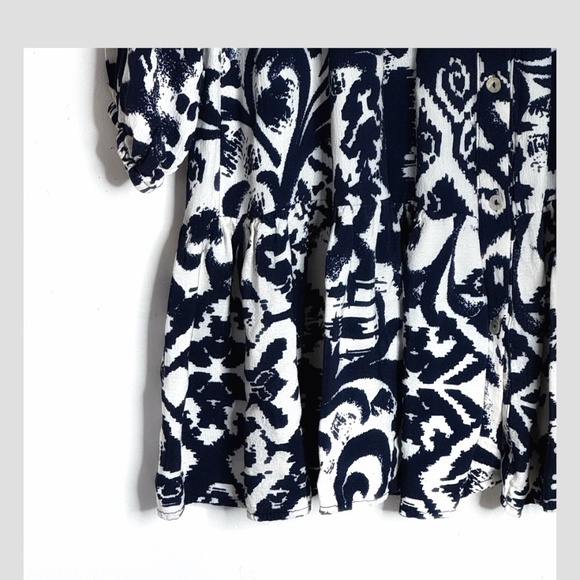 Zara Mini Dress Tunic Oversized Loose Long Sleeve Flounce Bottom Button Front - Picture 7 of 16